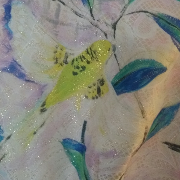 Anthropologie Leifsdottir Sleeveless Metallic Brocade Parakeet Peplum Top - Picture 4 of 7